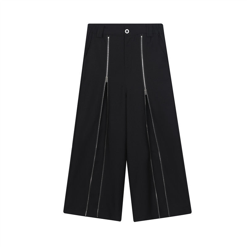 Double-Zipped Wide Led Pants