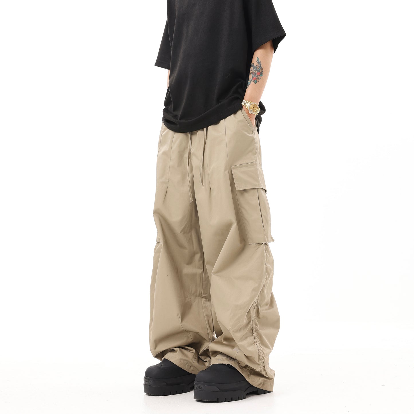 Retro Ankle-tied Cargo Pants