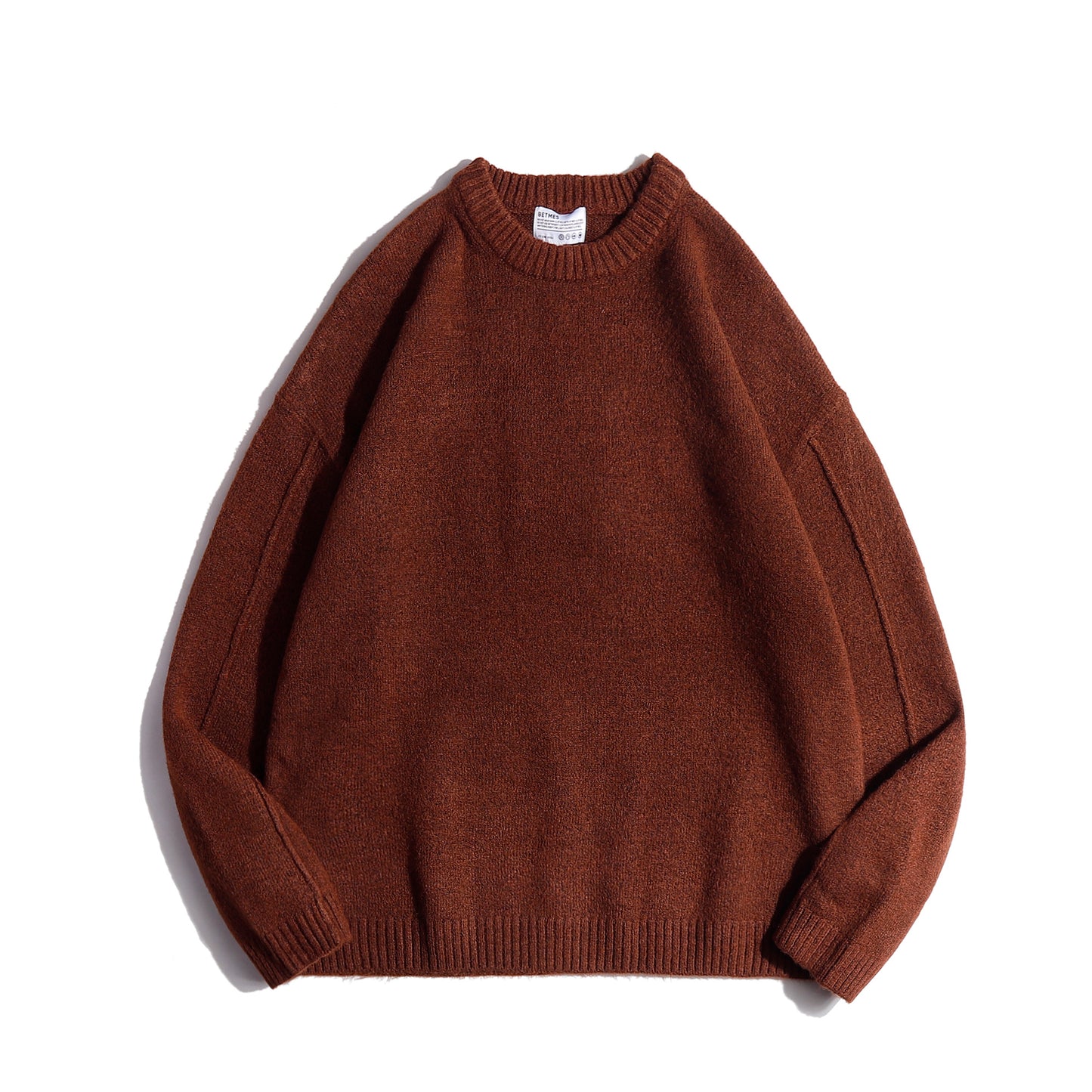 Vintage Solid Knit Academy Loose Maillard Sweater