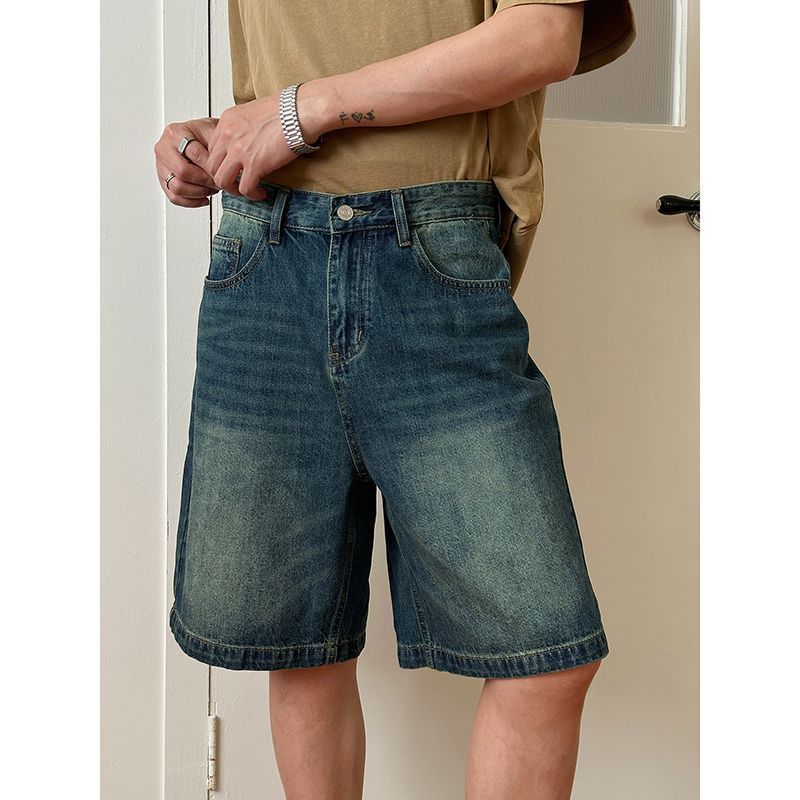 Retro Washed Loose Casual Denim Shorts