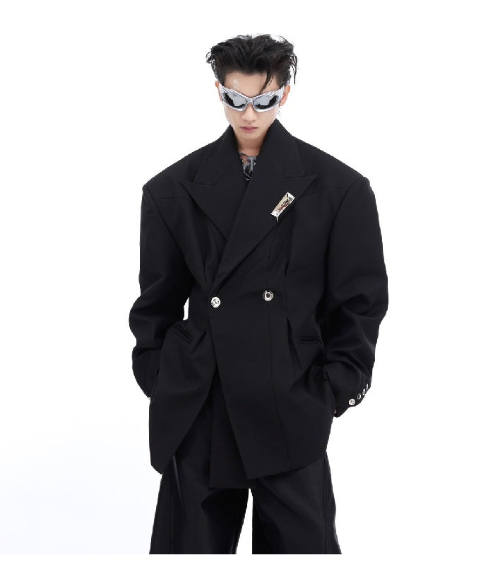 Deconstruction Twill Texture Large Profile Suit Jacket