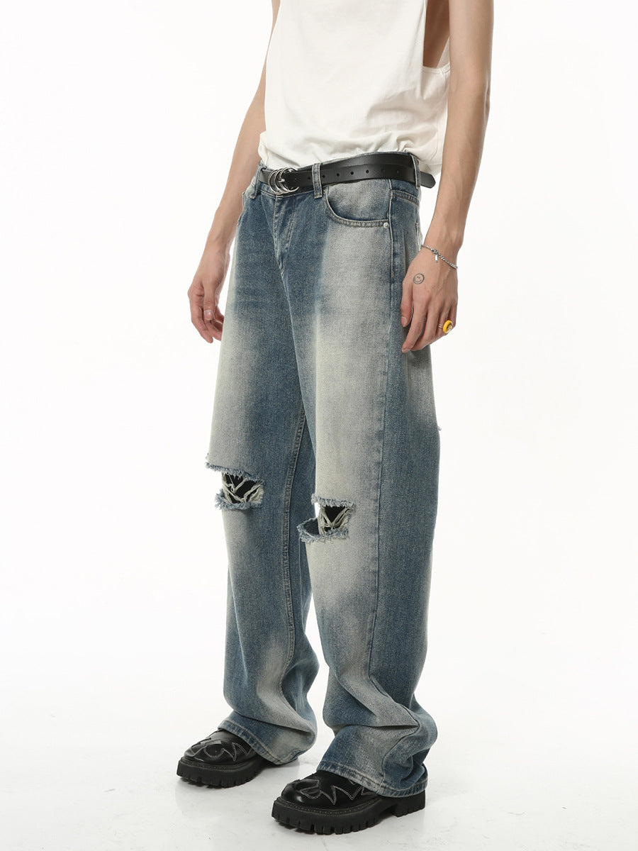 American Style Loose Vintage Ripped Jeans