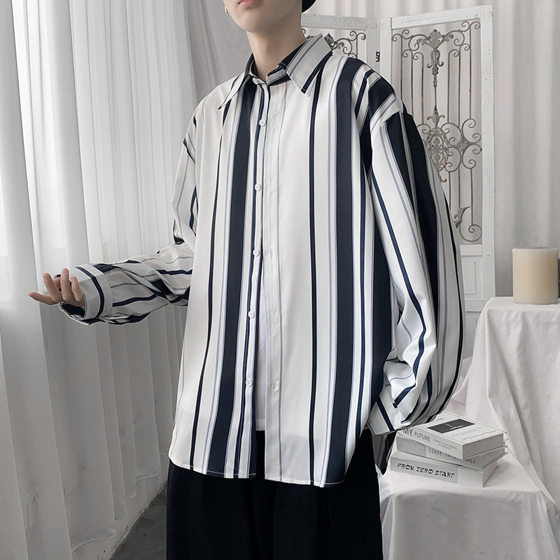 Retro Oversized Striped Shirt