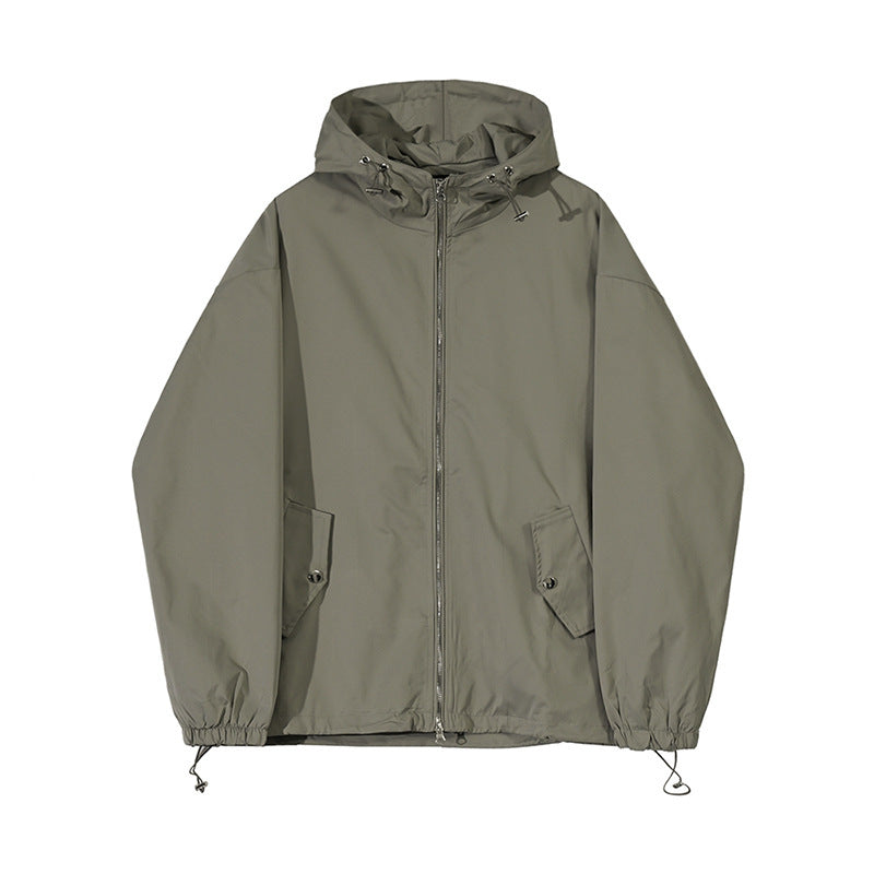 Hooded Coat Loose-fitting Workwear Rain Jacket