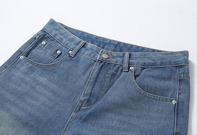 Retro Washed Straight Denim