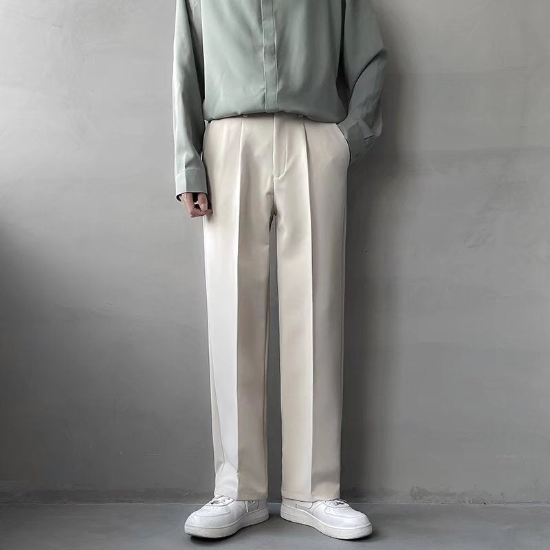 Polyester Loose Straight Drooping Pants