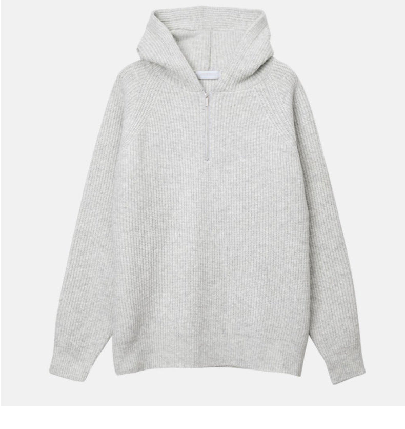 High-grade Half-zip Hooded Sweater