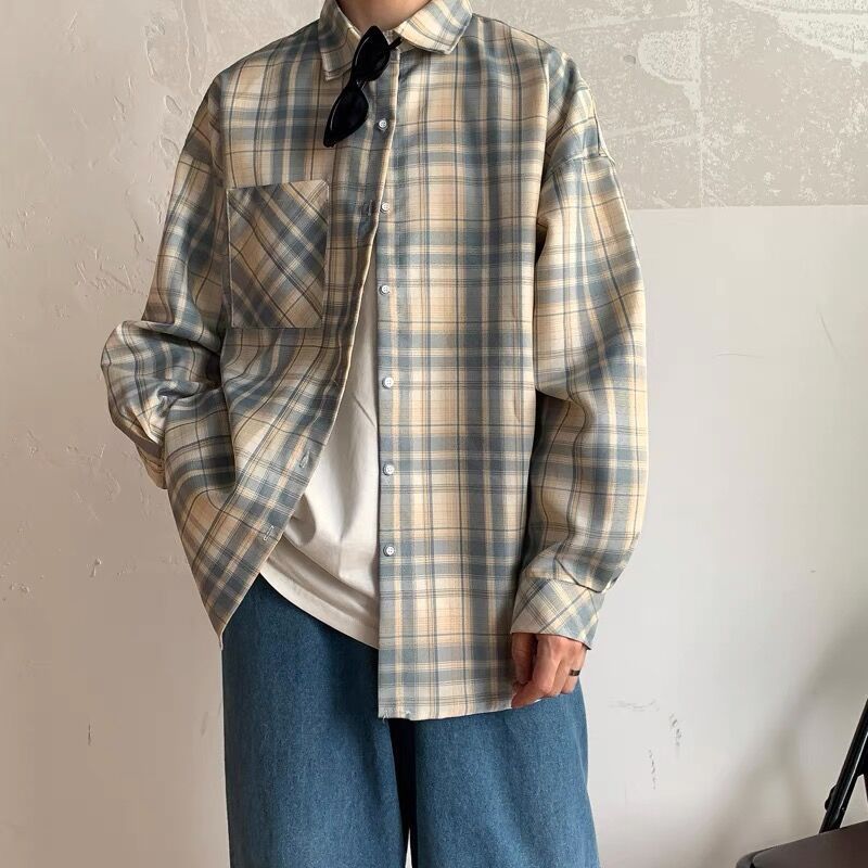 Long SleeveAutumn  Plaid Shirt