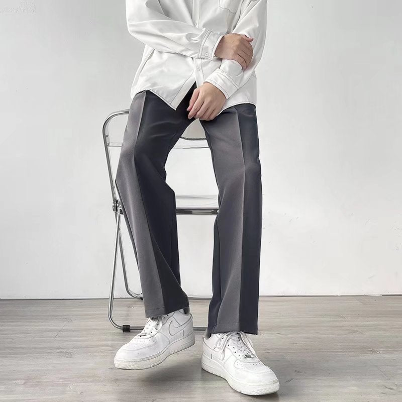 Polyester Loose Straight Drooping Pants