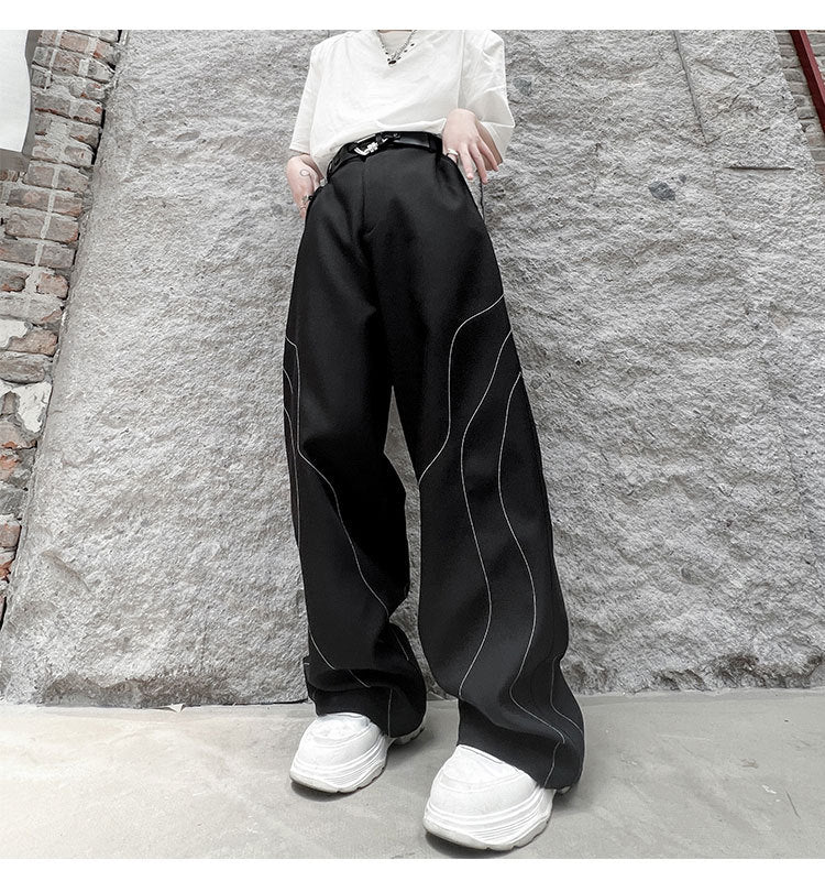 Color Stitching Pattern Casual Trousers