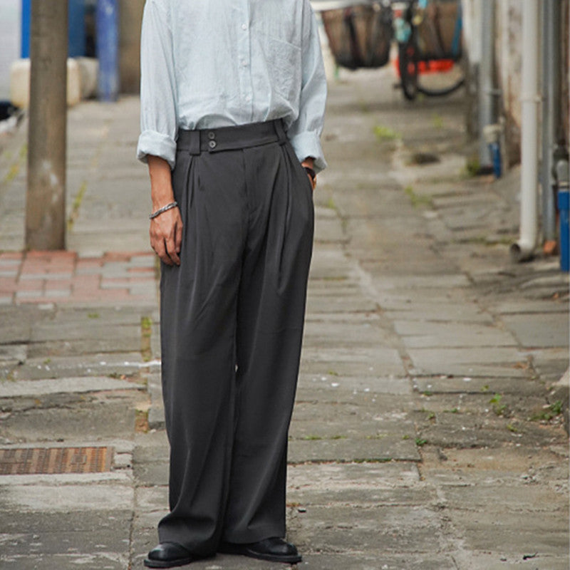 Pleated Loose Drooping Suit Pants