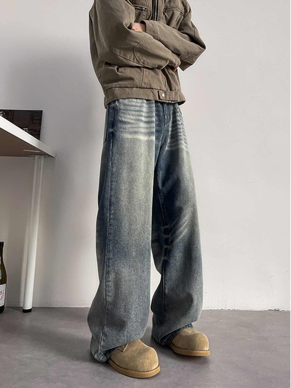 Retro Oversize Wide Leg Jeans Men's