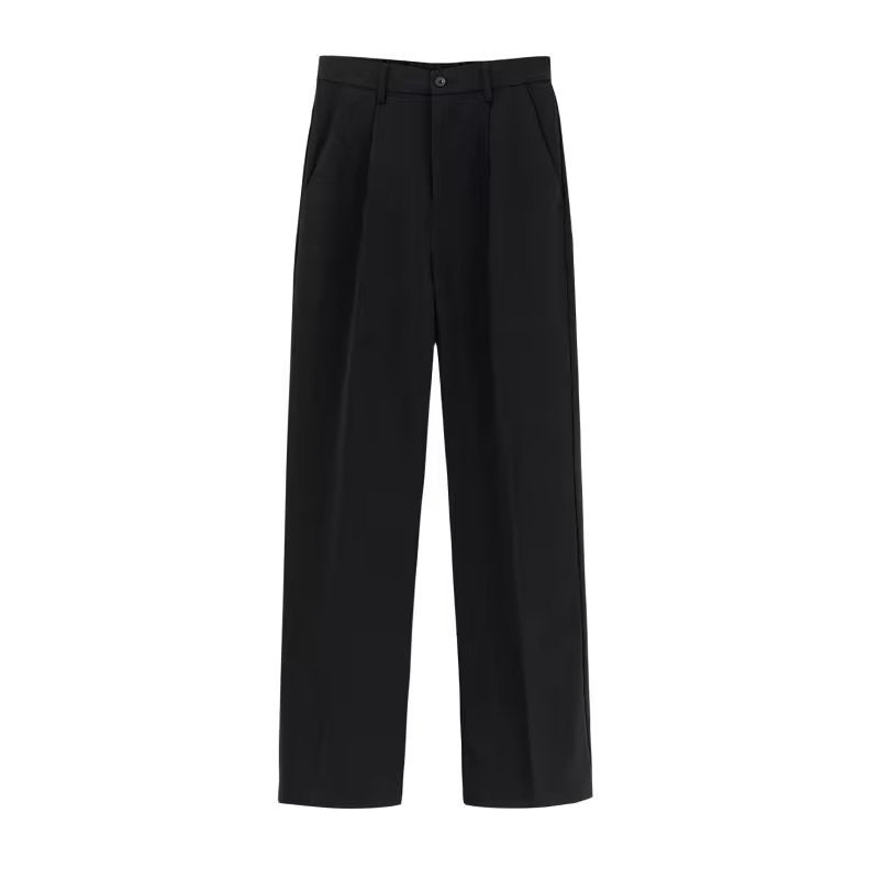 Straight Non-ironing Loose Trousers