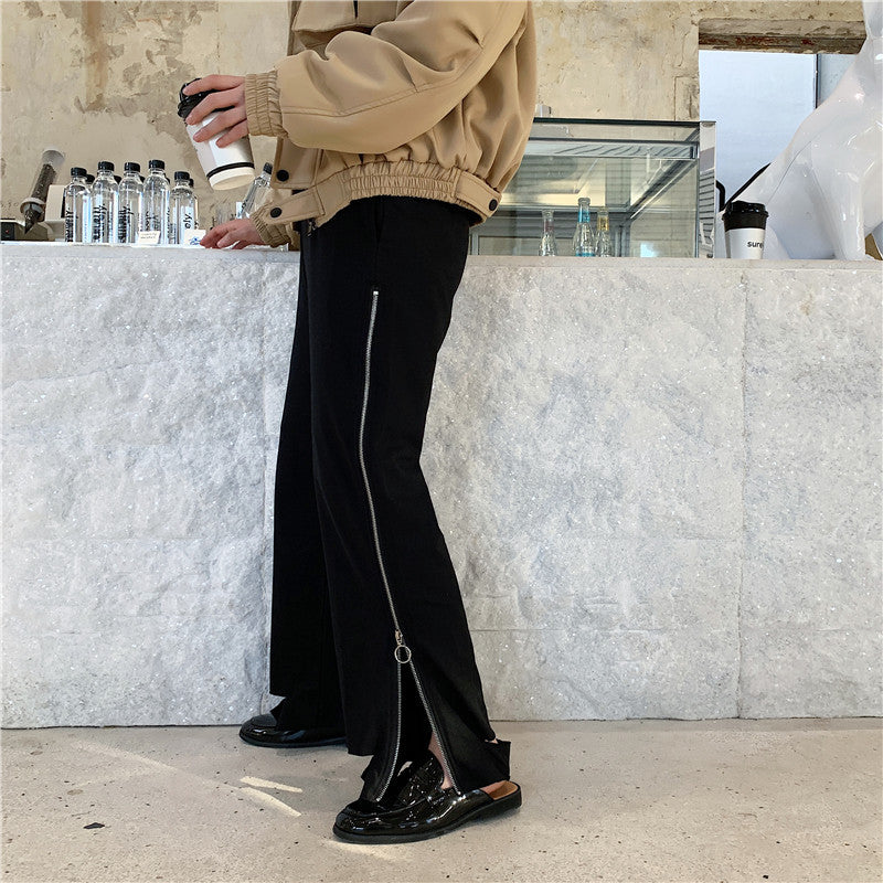 Zipped wide-leg pants