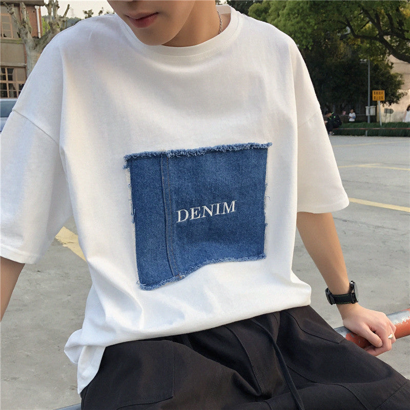 Loose Style Personality Half Sleeve DENIM