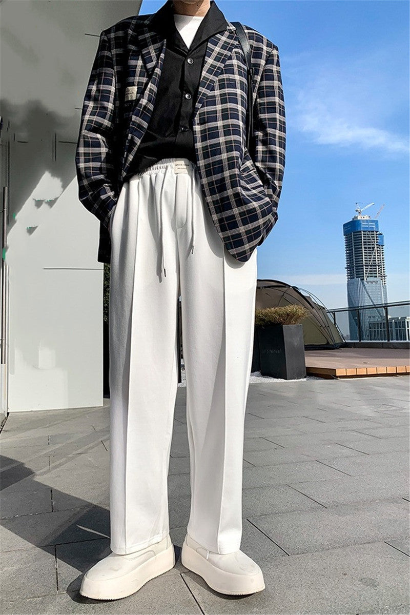 Loose Straight Drape Cotton Wide-leg Casual Pants