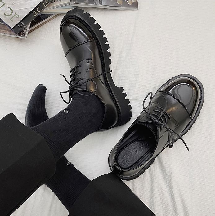 Round-Toe Leather Shoes Men's Trend Wild Youth Business Dress Shoes Increase The Trend Of British Leather Men's Shoes