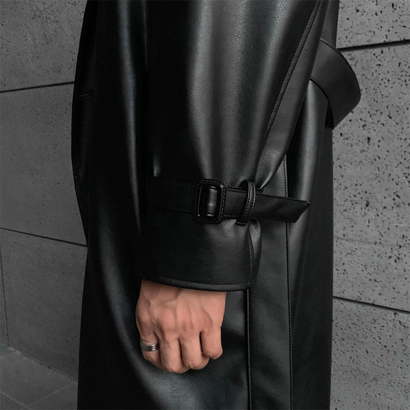 Leather Mid Length Coat