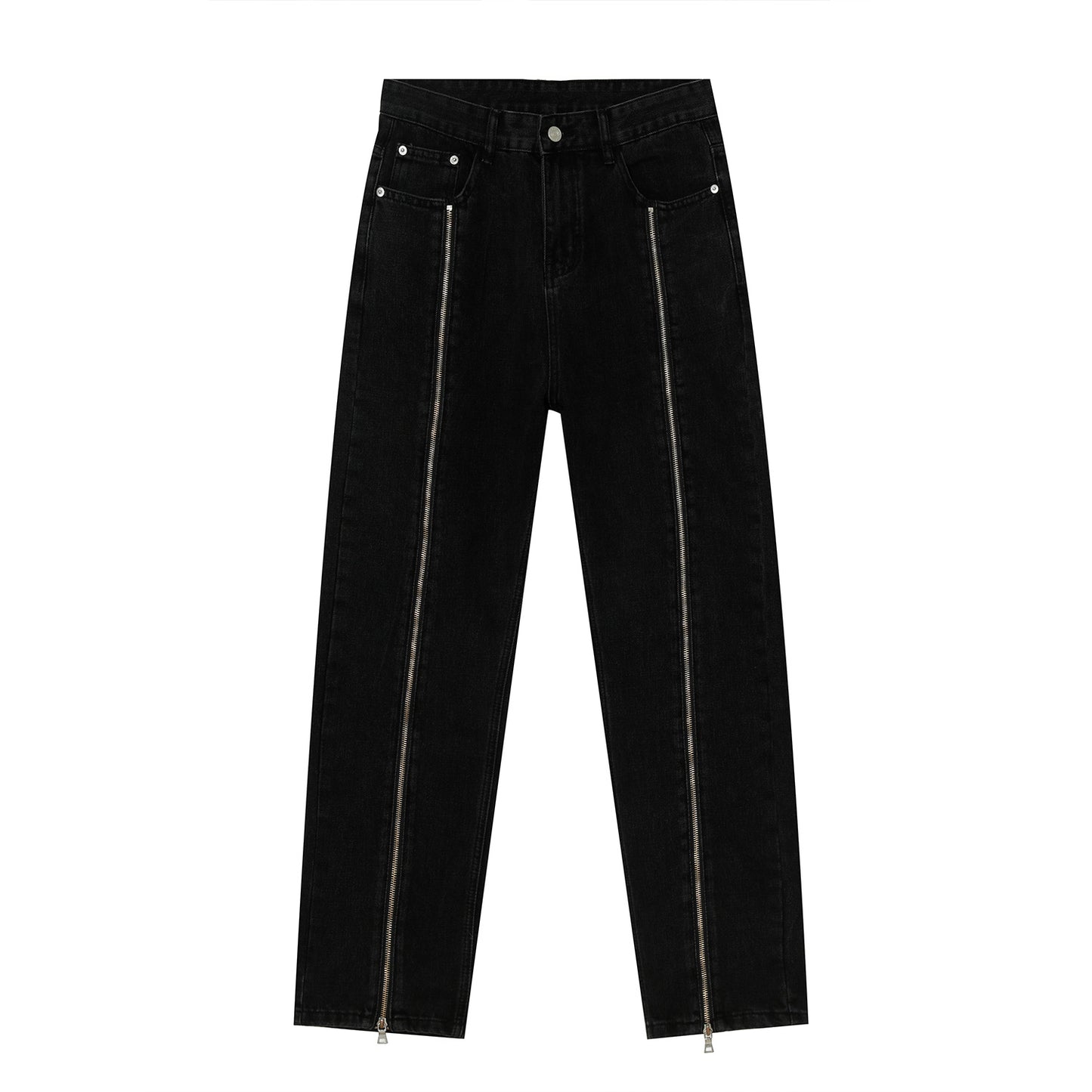 Straight Zipper Jeans