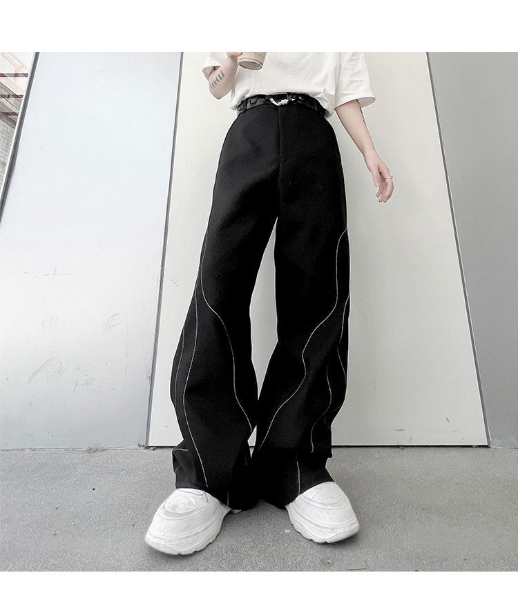 Color Stitching Pattern Casual Trousers