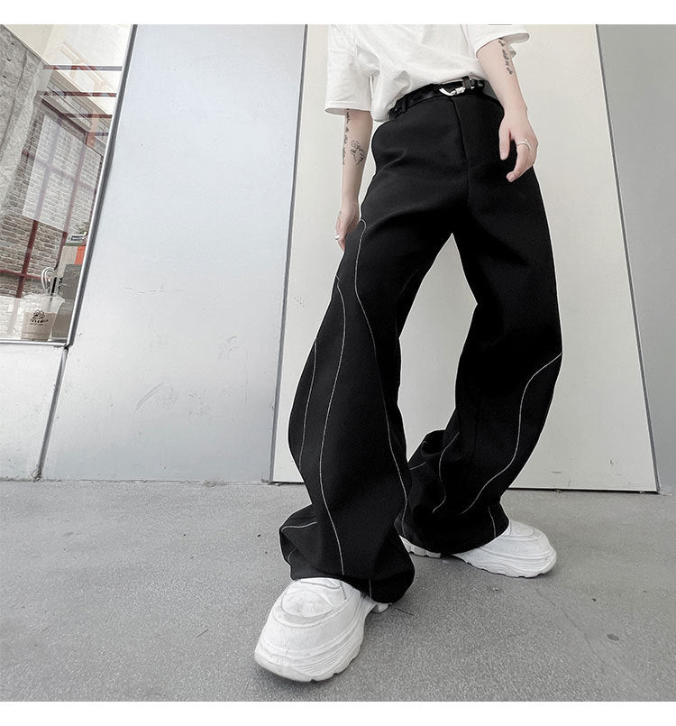 Color Stitching Pattern Casual Trousers