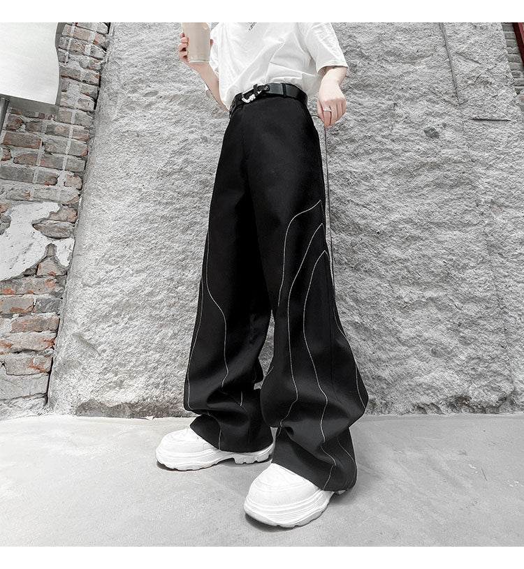 Color Stitching Pattern Casual Trousers