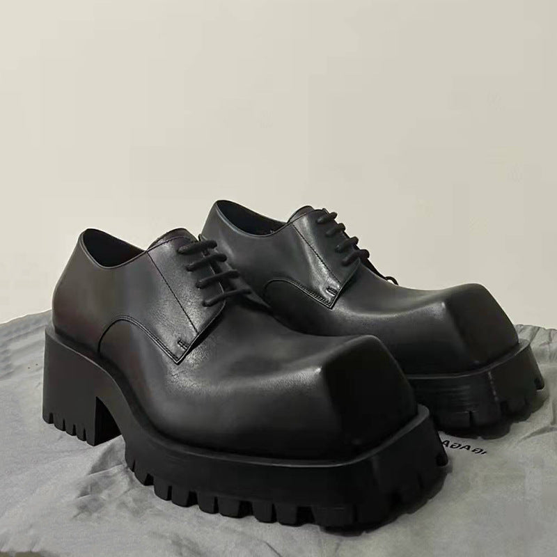 Big Head Retro Rhinoceros Leather Shoes