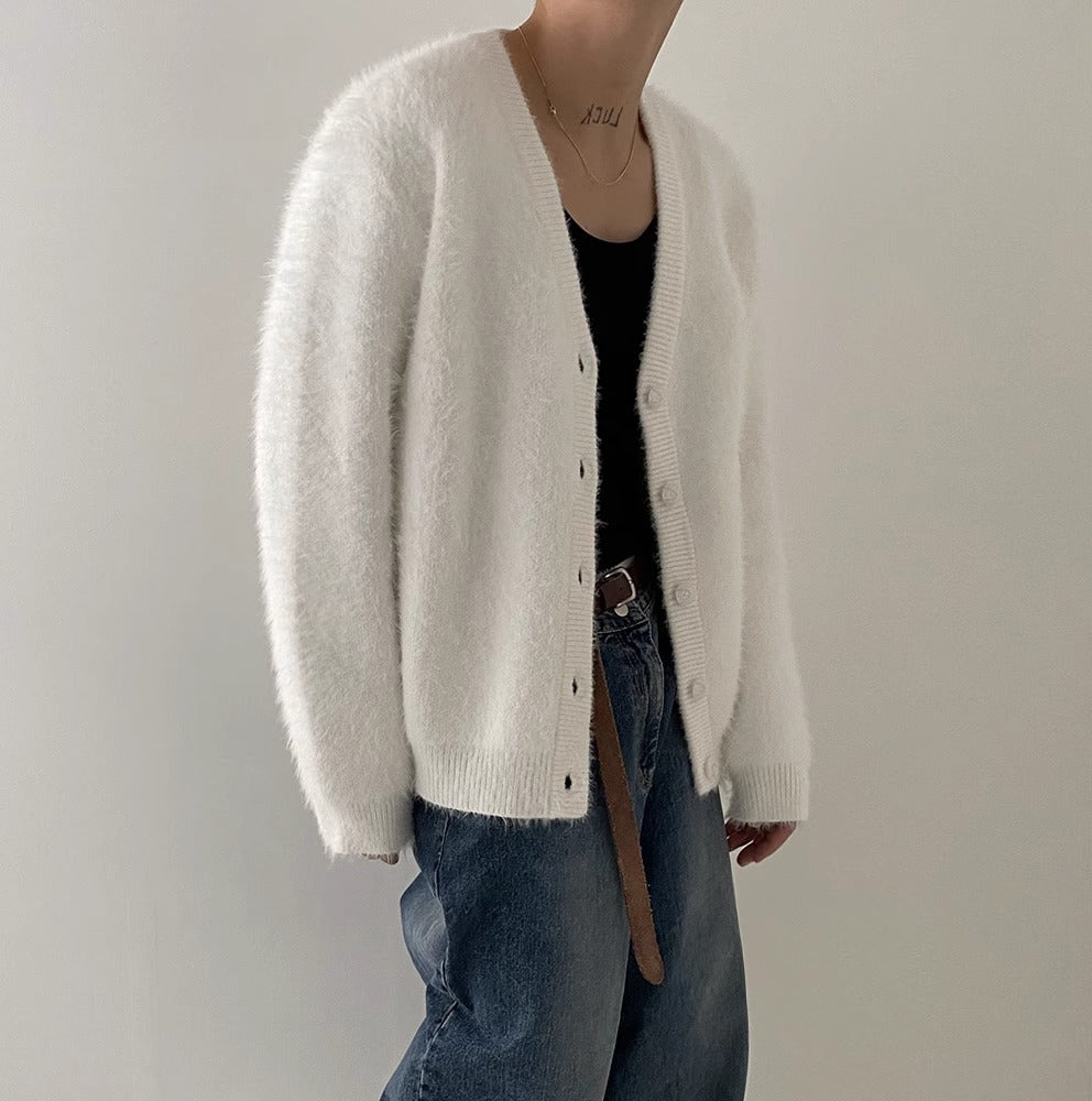 Lazy Wind Mink Wool Knitted Cardigan