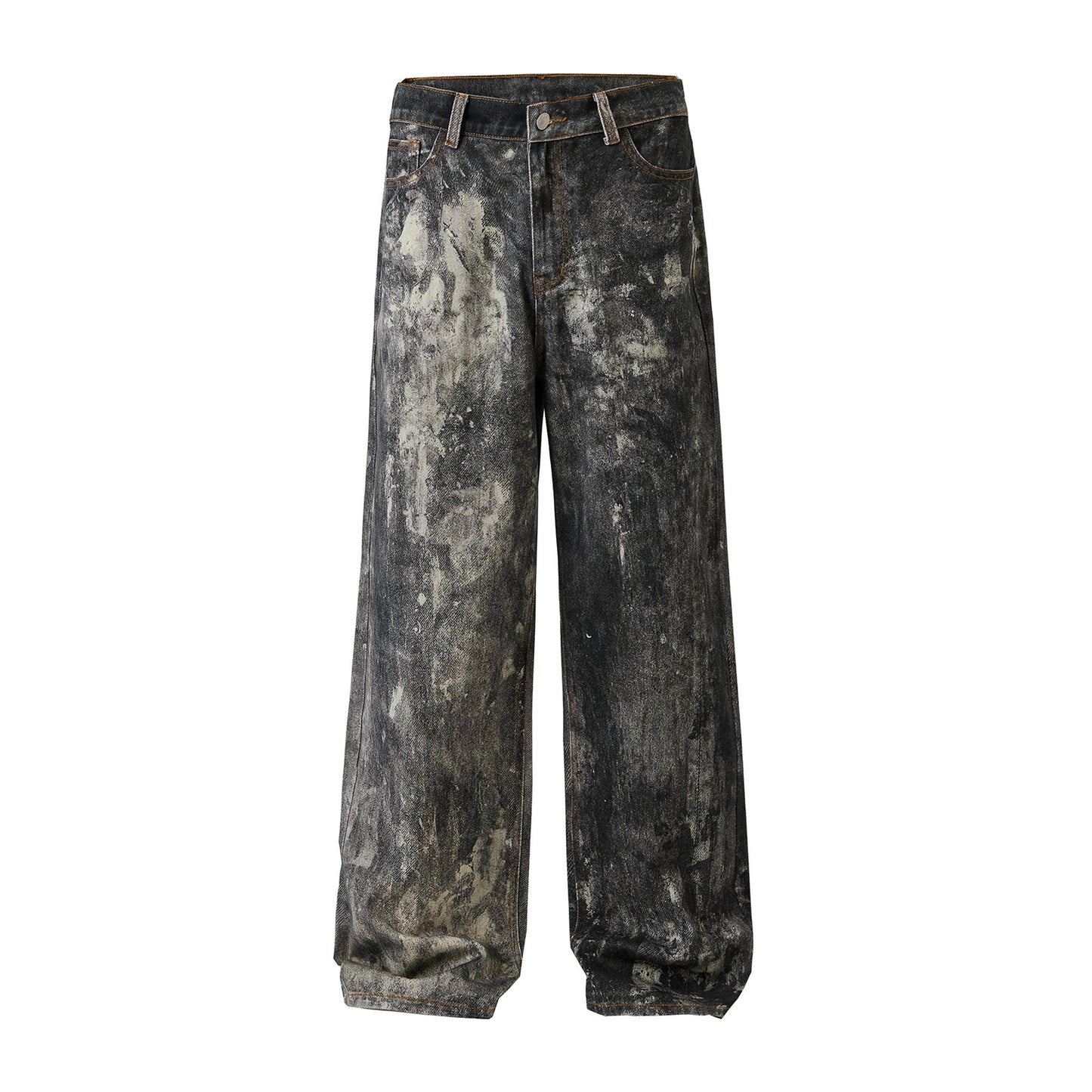 Loose Splashed Ink Printing Jeans