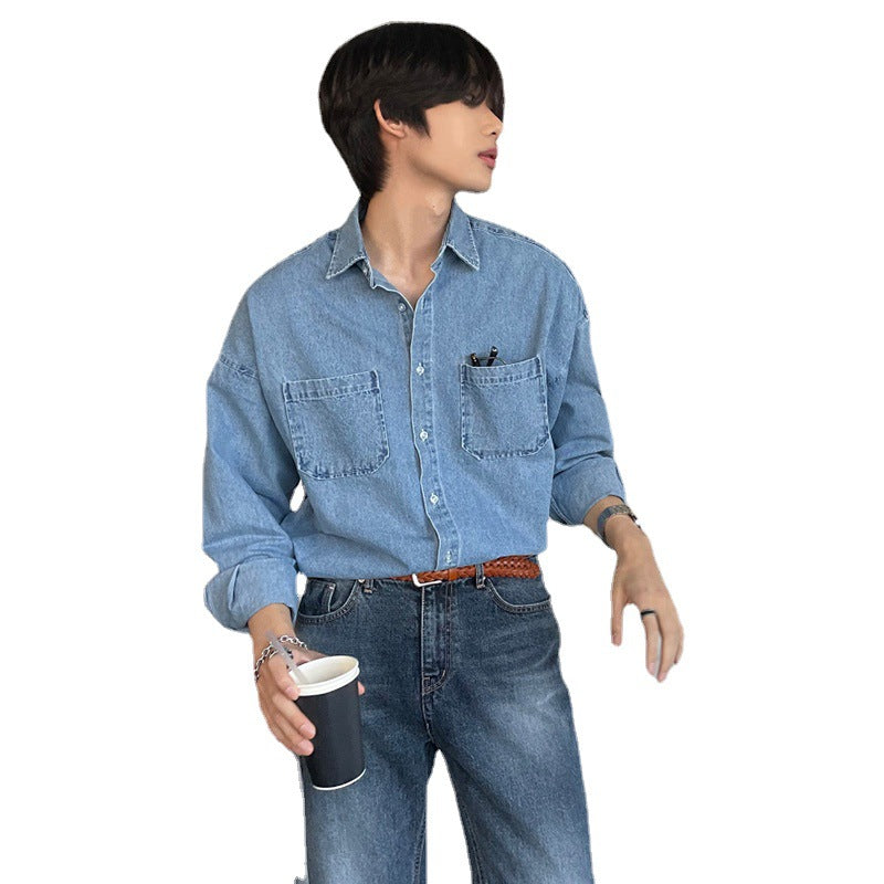 Simple Denim Shirt Long Sleeve