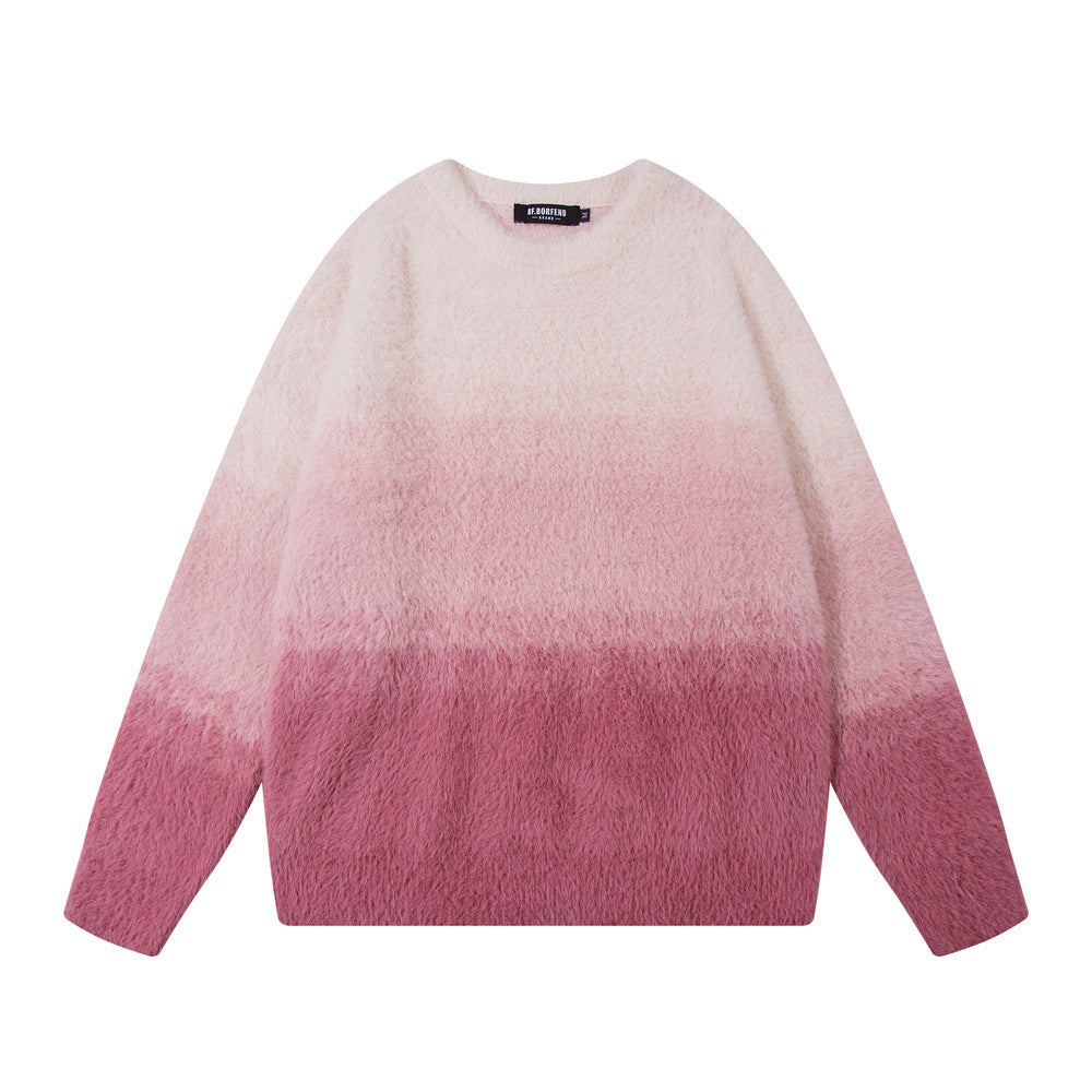 Gradient Round-neck With Fleece Lining