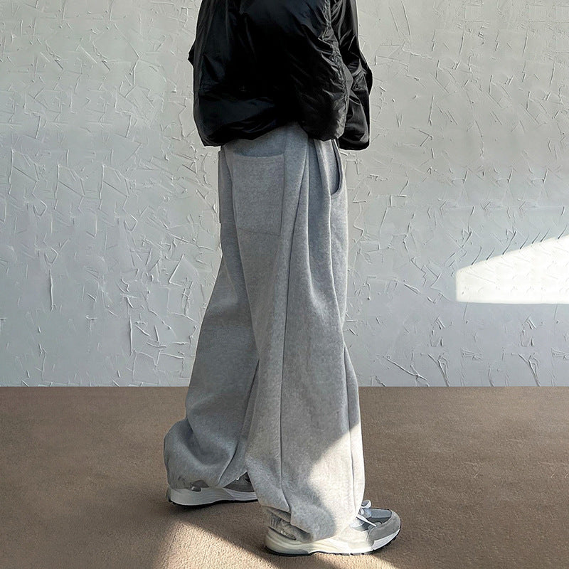 Thickened Straight Wide Leg Sweat Pants