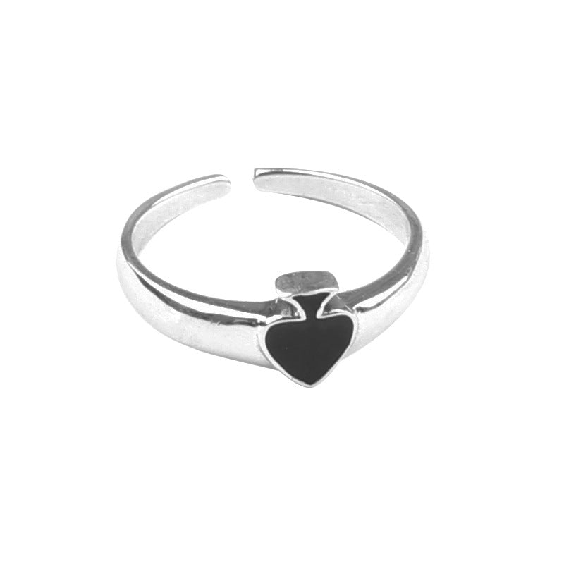 Ins Niche Design Sense Cold Wind Poker Heart  Ring(Unisex)