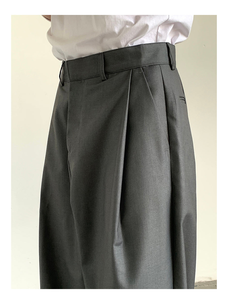 Gray Tears Sense  Baggy Straight Trousers