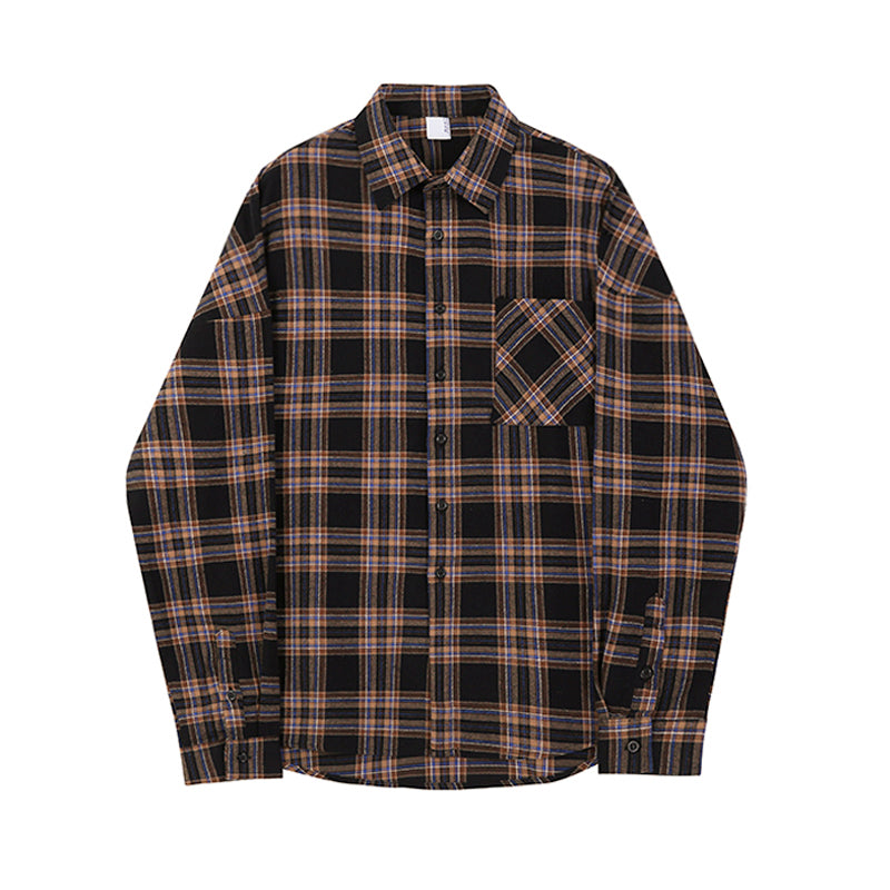 Long Sleeve Trendy Loose Plaid Shirt