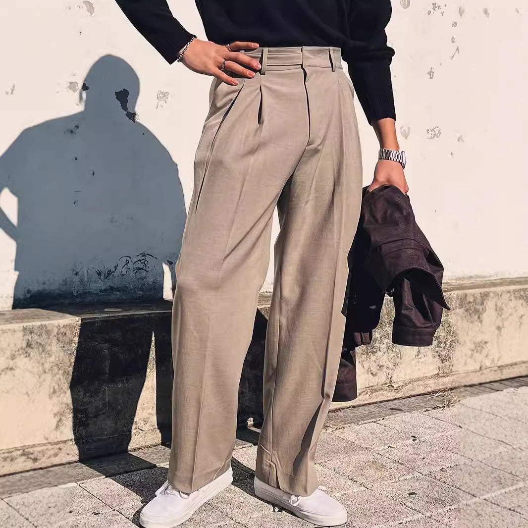 European High Waist Suit Pants