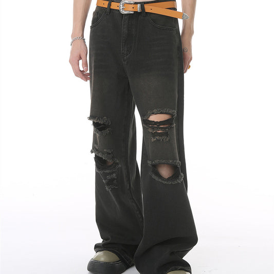 Loose Hole Wide Leg Hip Hop Jeans