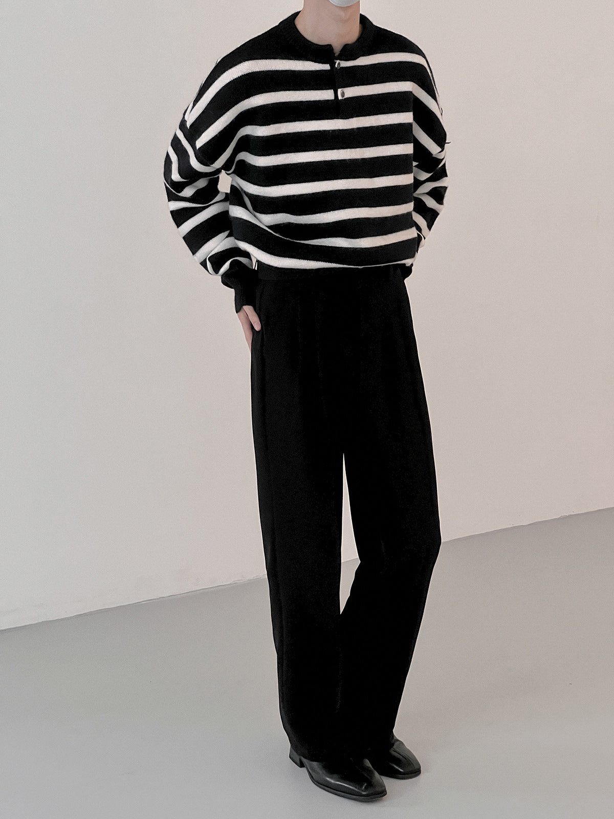 Textured Striped  Leisure Sweater