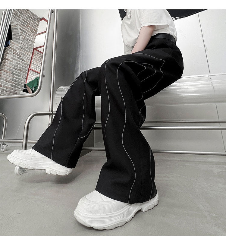 Color Stitching Pattern Casual Trousers