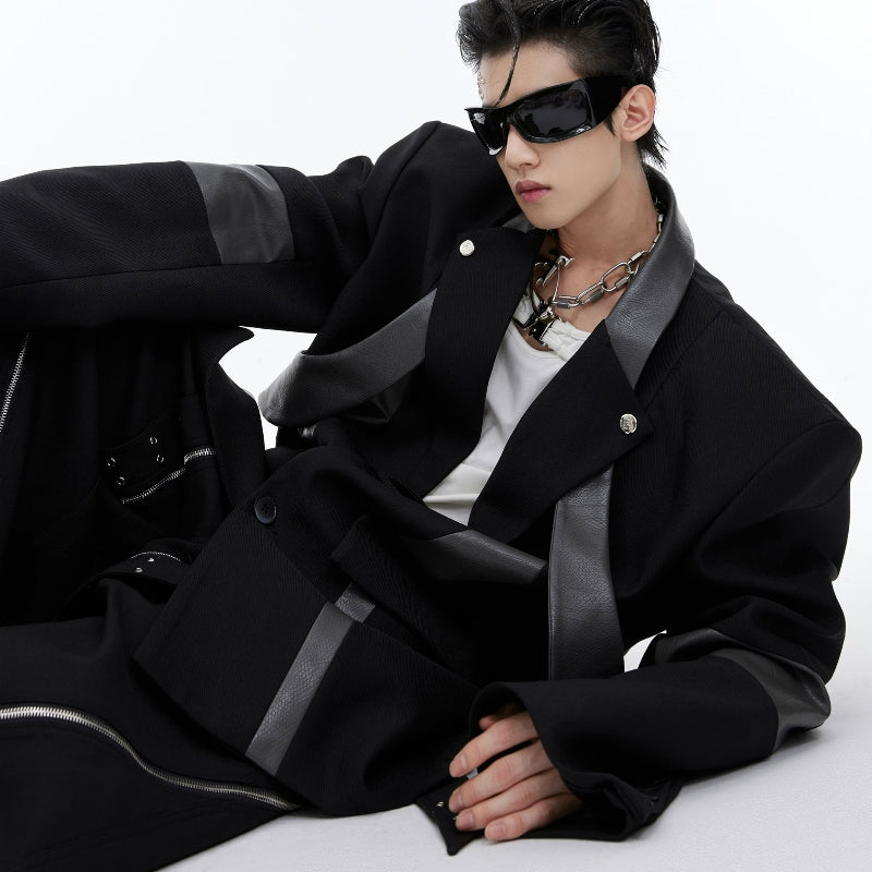 Three-dimensional Stitching Padded Shoulder Suit Jacket