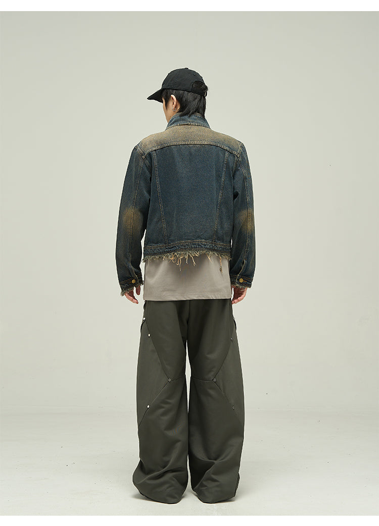 Fake Two-piece Motorcycle Denim Coat