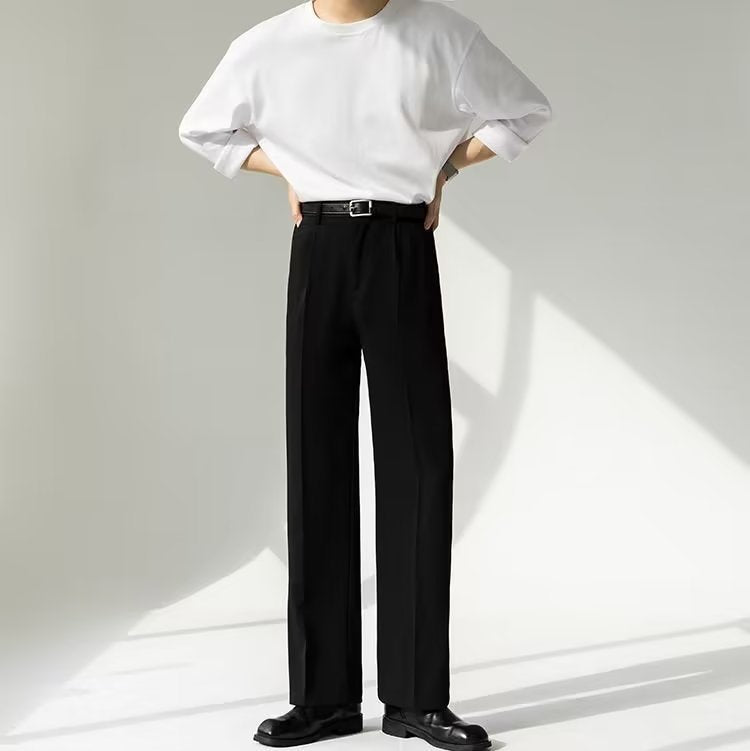 Straight Non-ironing Loose Trousers