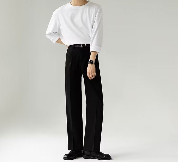 Straight Non-ironing Loose Trousers