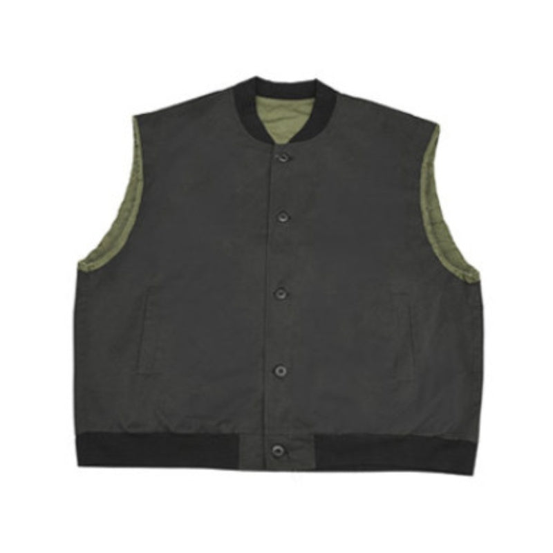 Solid Color Vest　Standard Stand Collar Zipper