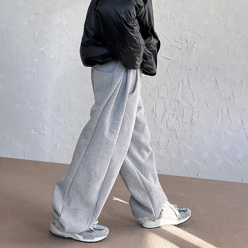 Thickened Straight Wide Leg Sweat Pants