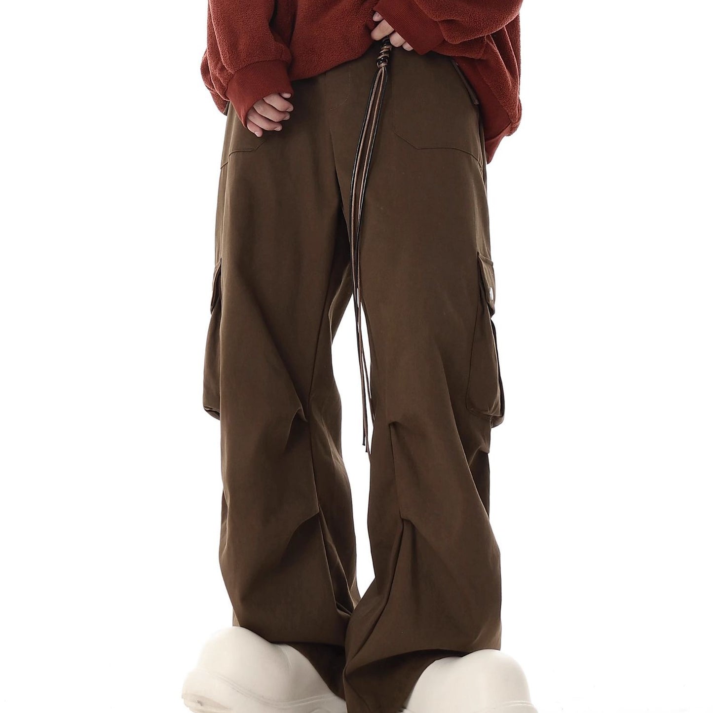 Loose Straight Leg Drape Cargo Pants