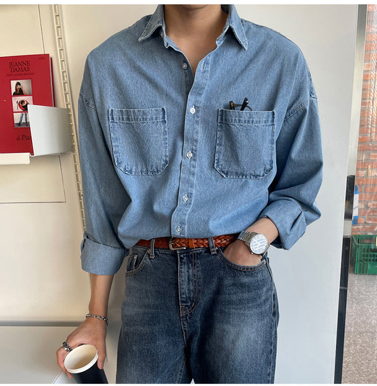 Simple Denim Shirt Long Sleeve