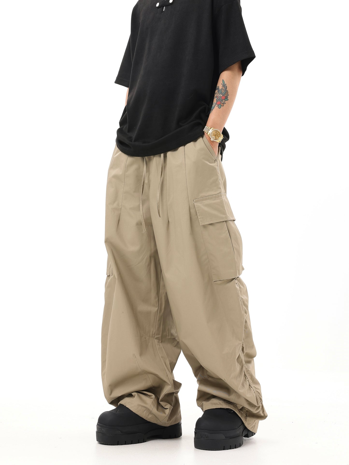 Retro Ankle-tied Cargo Pants