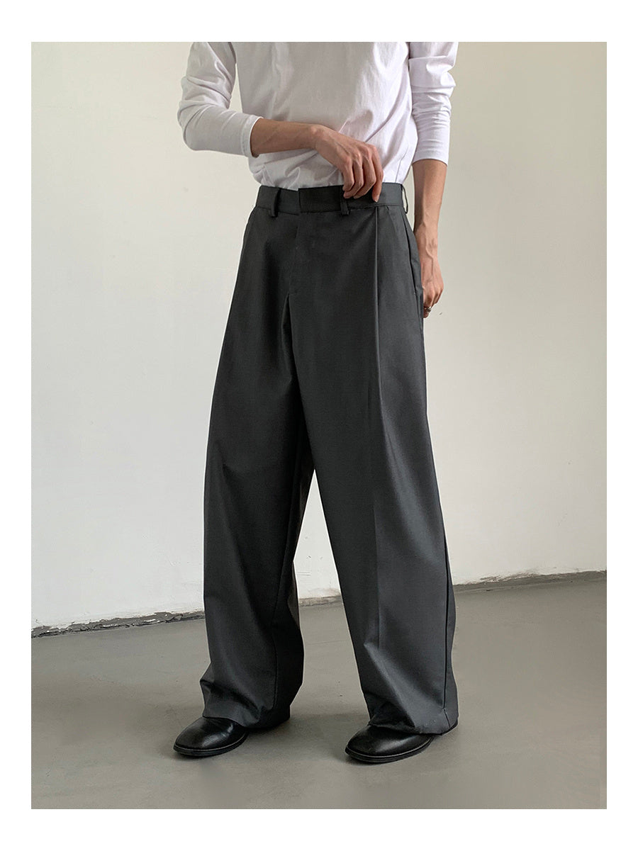 Gray Tears Sense  Baggy Straight Trousers