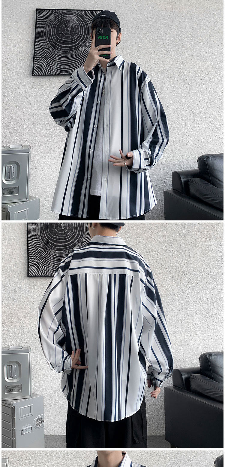 Retro Oversized Striped Shirt